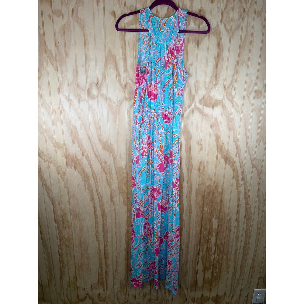 Lilly Pulitzer Mills Maxi Dress Jellies Be Jammin Pink Jellyfish Small Resort - Picture 3 of 8